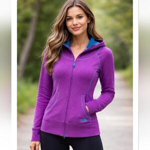 The North Face Purple Zip Hoodie Jacket Small | Teal Trim Athletic Outdoor